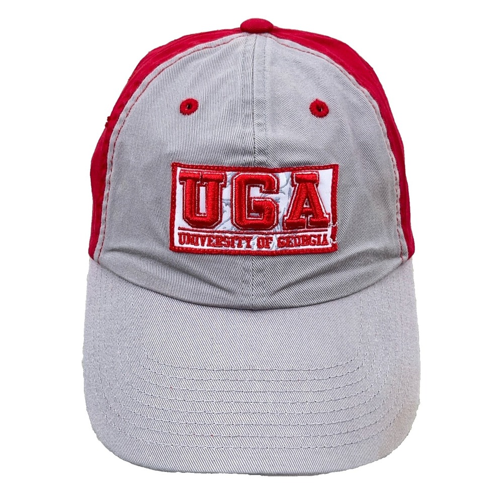 Georgia Bulldogs Hat‎ Cap Strap Back Starter Adjustable Dad Gray Red Twill VTG